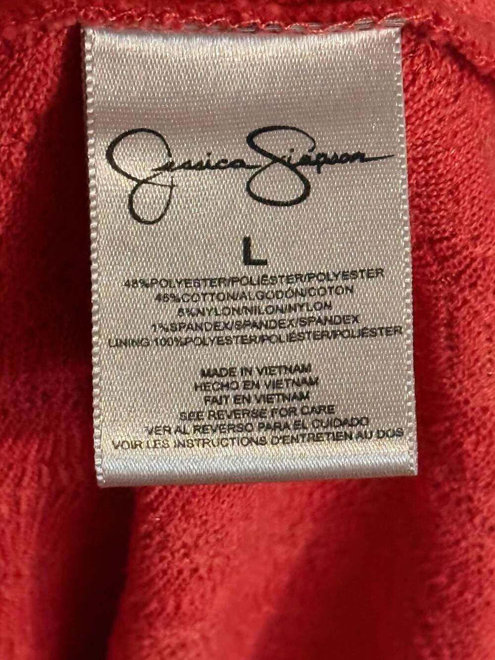 Jessica Simpson Orange Textured Fit and Flare Dress Size L - Picture 5 of 7